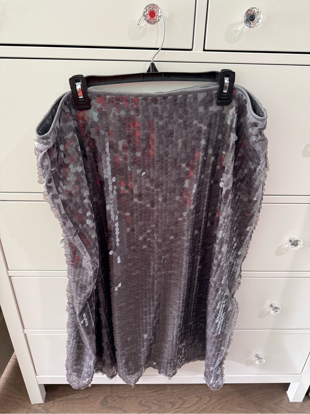 Old Navy Silver Sequin Midi Skirt